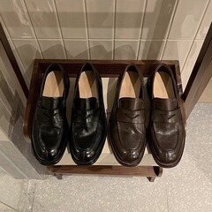 グレープホーム〜牛革バージョン馬革パターン怠惰な片足多用途レトロ英国スタイル多用途ローファーシューズ