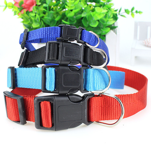 Wholesale solid color nylon pet collars, dog collars, cat collars, collar collars, pet dog supplies
