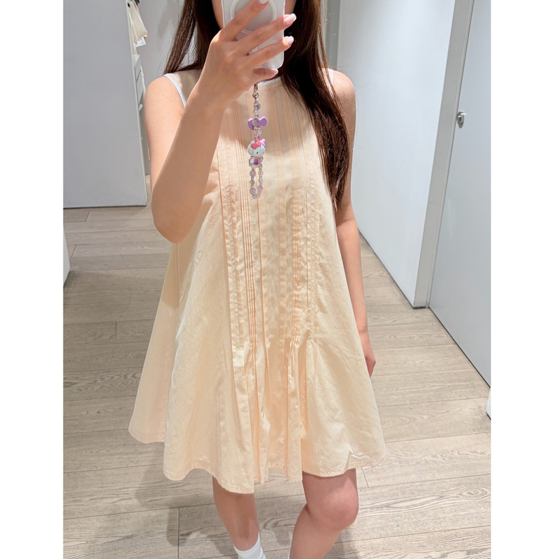 In Stock Cs Women's Standard Fit Fine Pleated Mini Dress 1332518001 Summer 1332518002