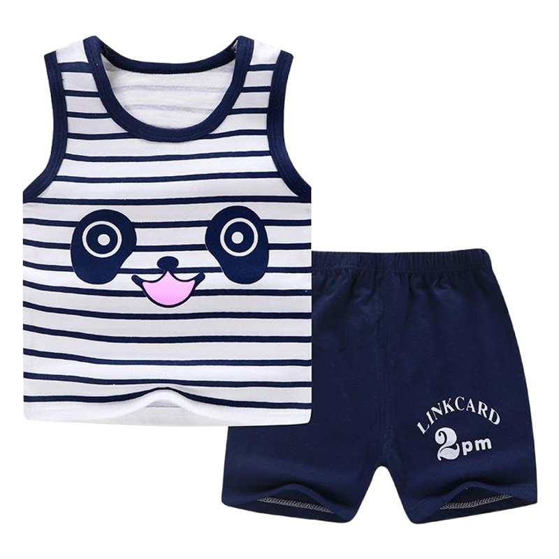 Traje de chaleco para niños de algodón sin mangas para niñas de verano estilo coreano ropa para niños nuevo conjunto de dos piezas para niños de verano al por mayor