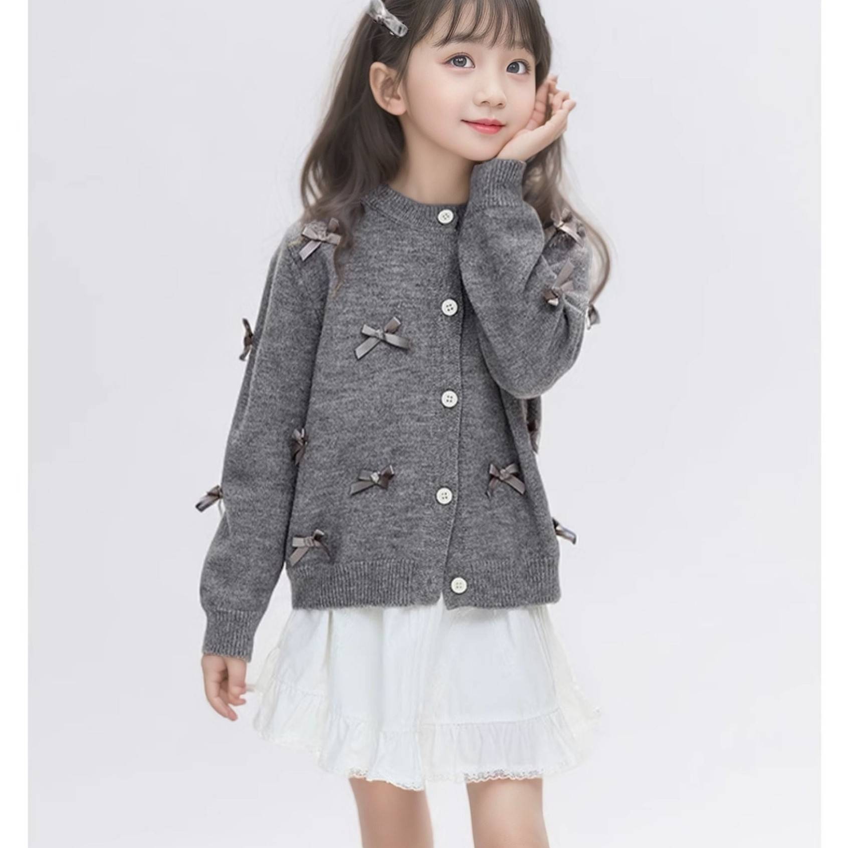 女童毛衣开衫秋装2025新款儿童时尚线衫韩版女孩针织外套洋气童装