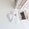 Flat white love embroidery