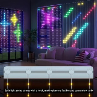 USB Curtain Light Symphony Rgb Point Control Leather Wire Light Graffiti Programming Smart Home Caption Curtain Decor Light Window Light