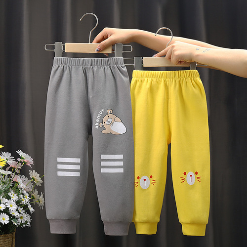  Casual Boys' and Girls' Leggings for Children, Long Pants for Babies and Toddlers, Sports Leggings for Infants and Toddlers, 0-6 Years, Spring and Autumn Leggings