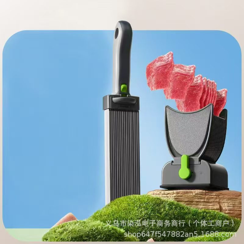Cortador de carne transfronterizo Cuchillo de acero inoxidable Cuchillo de carne rápido Cortador de verduras de carne fresca manual Cortador de carne doméstica