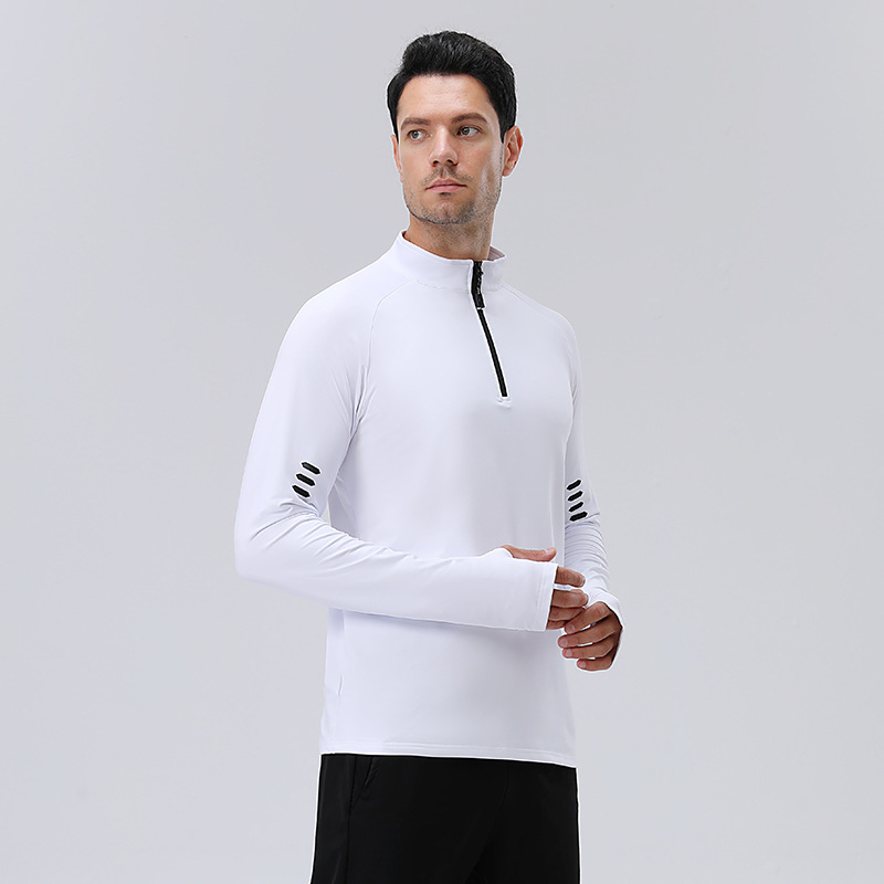 Otoño y invierno manga larga collar medio cremallera deportivo chaqueta de fitness chaqueta de entrenamiento transpirable ropa de correr se puede usar fuera