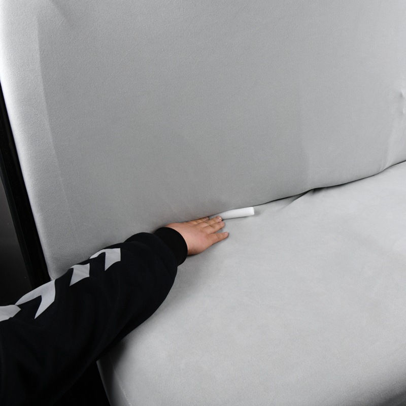 Thickened elastic car rear seat cover made of German velvet fabric, integrated backrest and seat cushion cover, suitable for all seasons