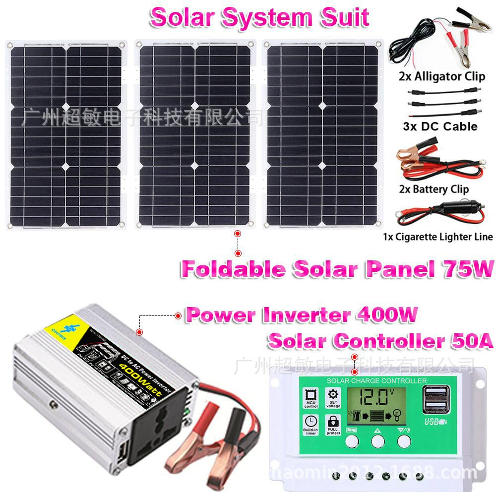 Battery solar-powered, power supply, set, controller, 75W, 300W, 400W, 500W, 600W