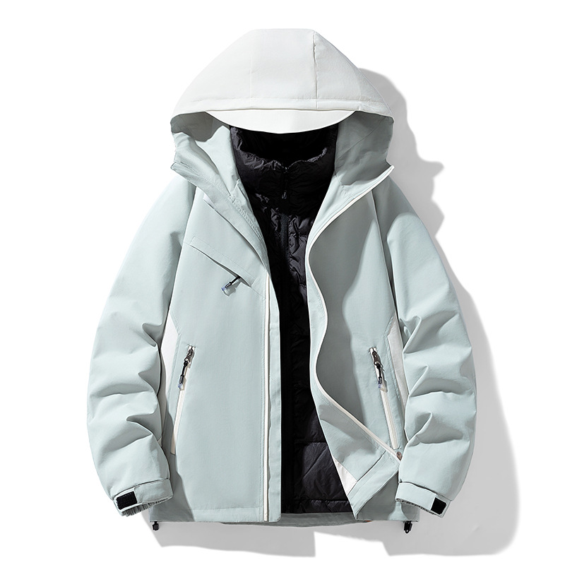 2025 chaqueta de plumón para hombre desmontable revestimiento blanco de goma de plumón grueso chaqueta de invierno cálida chaqueta exterior para hombre