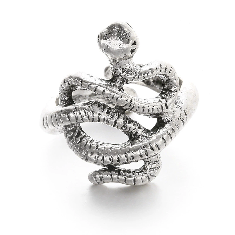 Adjustable Retro Snake Ring, Alloy with Gold Plating, Punk Style, One Size
