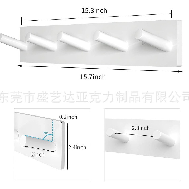 厂家直销亚克力钥匙收纳架墙壁家居置物架毛巾手链首饰头箍收纳架