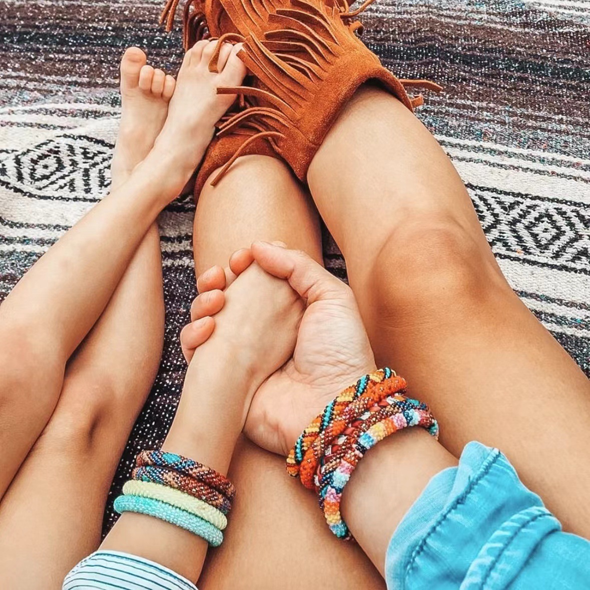 Japanese Dopamine Rainbow Parent-Child Bracelet for Infants and Children, Sweetheart Essential Oil Bracelet