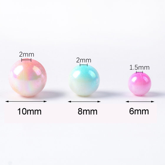 Acrylic Beads Cream Solid Color AB Color Beads Straight Hole Round Beads DIY Mobile Phone Chain Necklace Beaded Beaded Production
