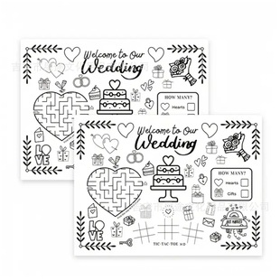 Wedding DIY Colorful Meal Card for Receiving Guests Party Gift Children Cartoon Drawing Colored Birthday Card