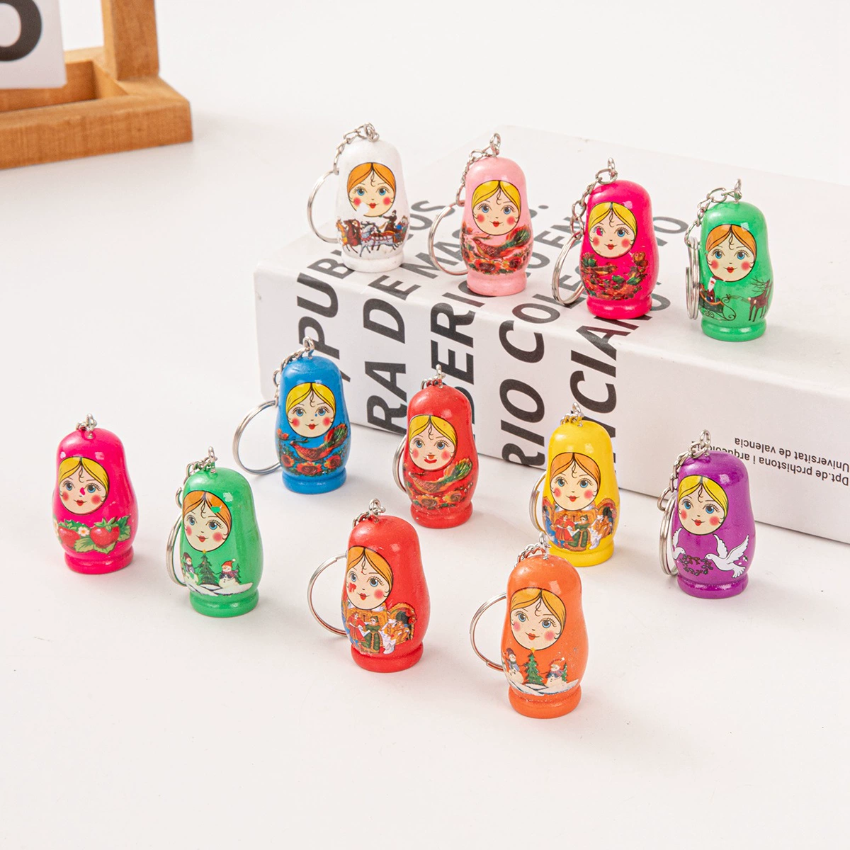 Матрешка кукла брелок деревянный большой мобильный телефон ключ сумка кулон подарок русские туристические поделки