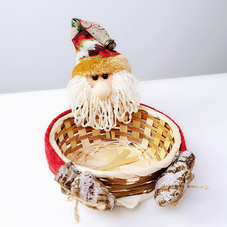 大型実用クリスマス竹かご家庭装飾サンタクロース収納かごホテルパーティー用品クリスマスキャンディーかご|undefined