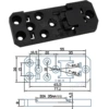 Black plastic buckle 30 wide cross 4 holes