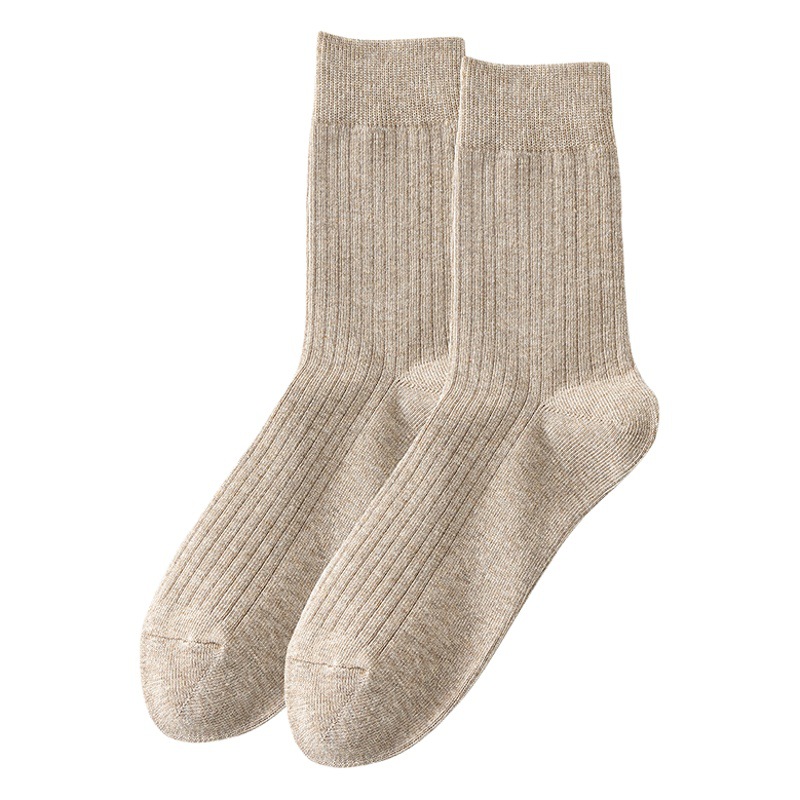 50g calcetines de media pantorrilla engrosados calcetines de hombre calcetines de algodón de color sólido Otoño e Invierno medias de negocios para hombres medias Zhuji al por mayor