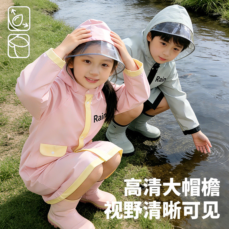 Children's Raincoat for Boys and Girls, Primary School Students, Full-Body Rain Protection, Backpack-Compatible, One-Piece Raincoat, Rain Poncho, Eva Cartoon Rainwear Children's Raincoat for Boys and Girls, Primary School Students, Full-Body Rain Protection, Backpack-Compatible, One-Piece Raincoat, Rain Poncho, Eva Cartoon Rainwear