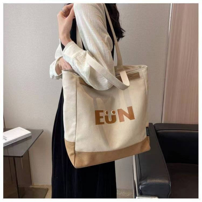 New versatile Korean-style single-shoulder canvas bag, commuting bag, hand-held large-capacity tote bag for school tutoring DY