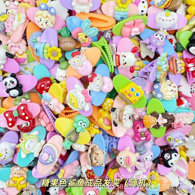 キャンディーカラーのマカロンシャーククリップ、ダックビルクリップ、樹脂製アクセサリー、DIYミックス、ライブ配信、小物、ヘアクリップ|undefined