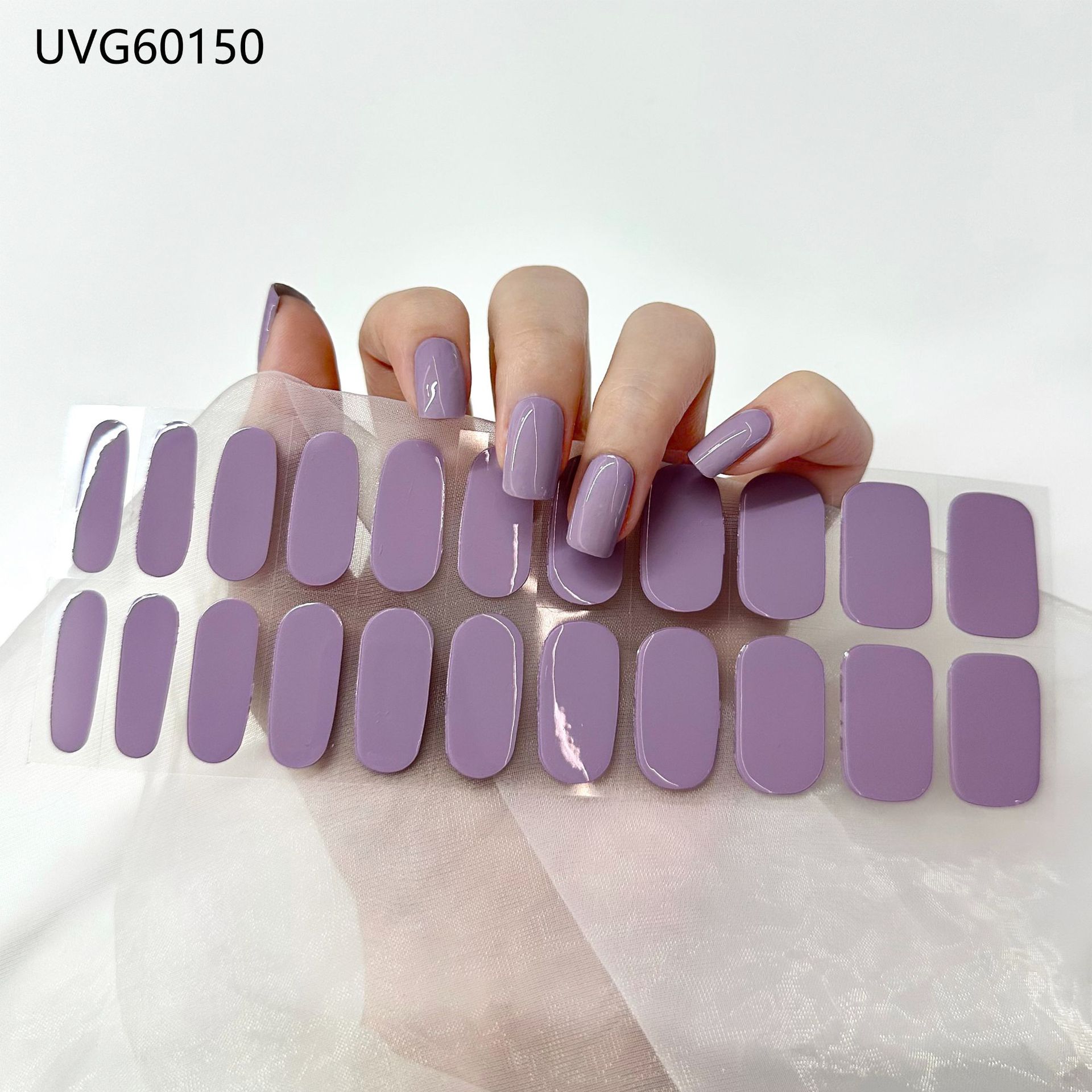 Pegatinas de uñas de gel UV transparentes efecto hielo, semicuradas, con lámina dorada, fototerapia, efecto película de aceite