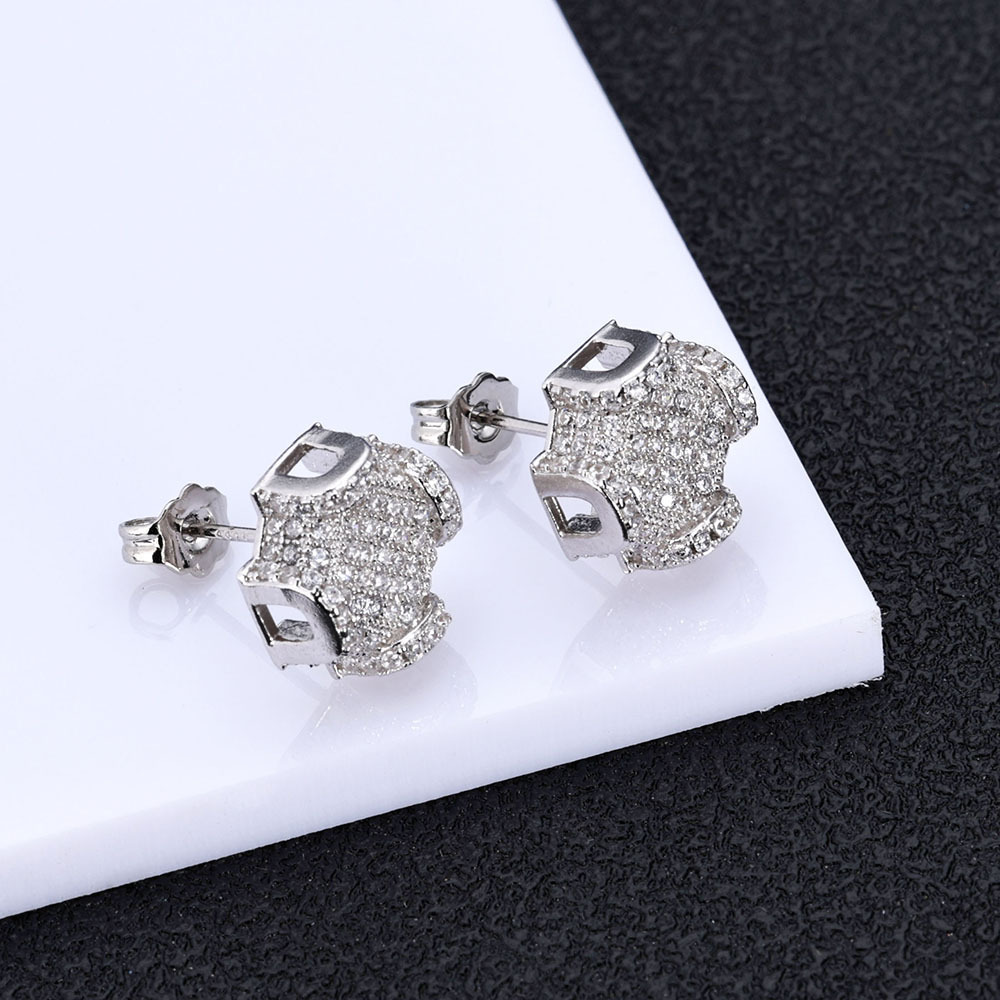 Hip Hop Persönlichkeit neue Volldiamant Herren Ohrringe trendigen Schmuck High-End-Zirkon Ohrringe_voghion.com