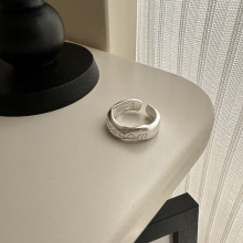 925纯银韩版字母磨砂ins风时尚个性戒指韩国简约潮流指环银饰批发