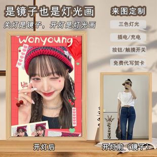 High-value mirror lighting painting lve women's group member Zhang Yuanying around ins style creative bedroom makeup mirror