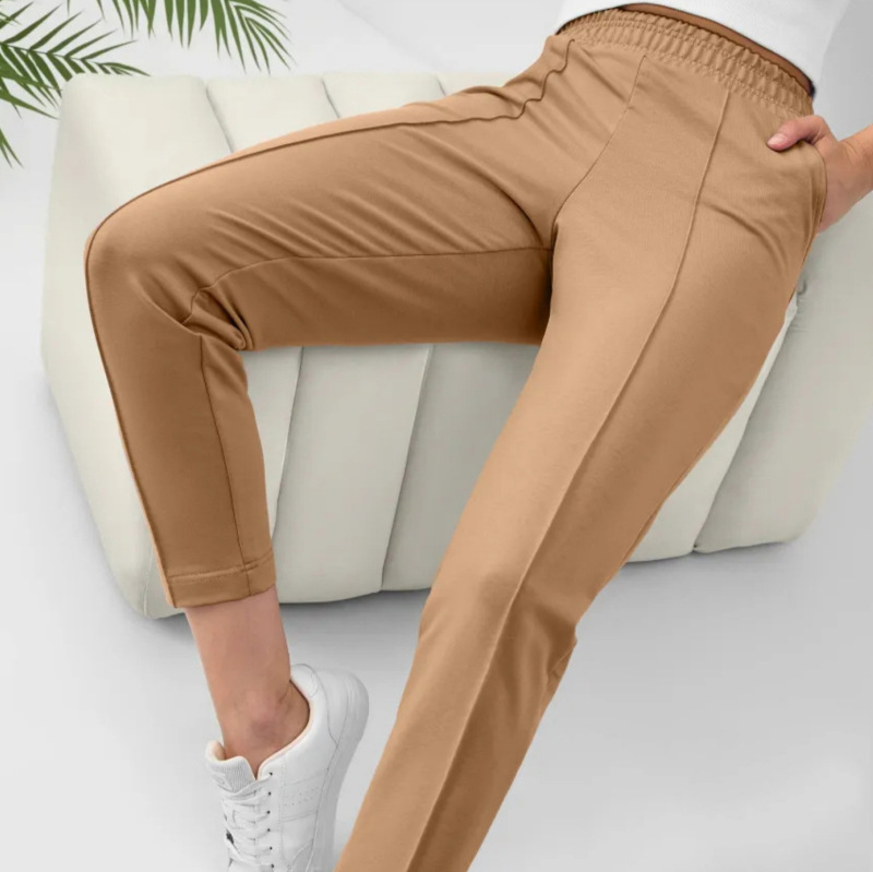 Amazon Fashion New 2026 European and American Popular Women's Cross-Border Casual Pants with Elastic Waist and Pockets in Solid Color Amazon Fashion New 2026 European and American Popular Women's Cross-Border Casual Pants with Elastic Waist and Pockets in Solid Color