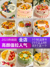 适用蛋糕模型仿真2023新款水果简约欧式奶油塑胶生日蛋糕橱窗展示