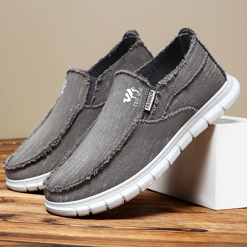 Shoes Men's Casual Shoes Men's Shoes Cross-Border Foreign Trade Men's Shoes Slip-On Canvas Shoes Breathable Single Shoes Soft Sole Dad Shoes