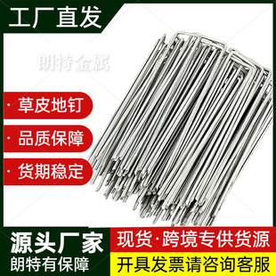 Factory direct supply U-shaped galvanized steel nail anti-grass cloth greenhouse gardening oblique pointed nail soil fence Holder spot