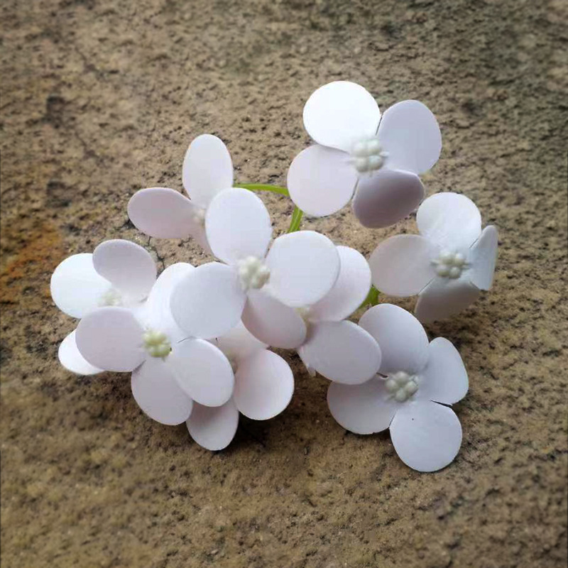 Ramo de flores de jabón de hortensias artificiales pequeñas de estilo coreano de 9 ramas con decoración y adornos en caja de regalo, envío gratis. image 9