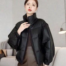时尚小个子皮羽绒棉服女2025冬季新款高端仿绵羊皮加厚皮衣短外套