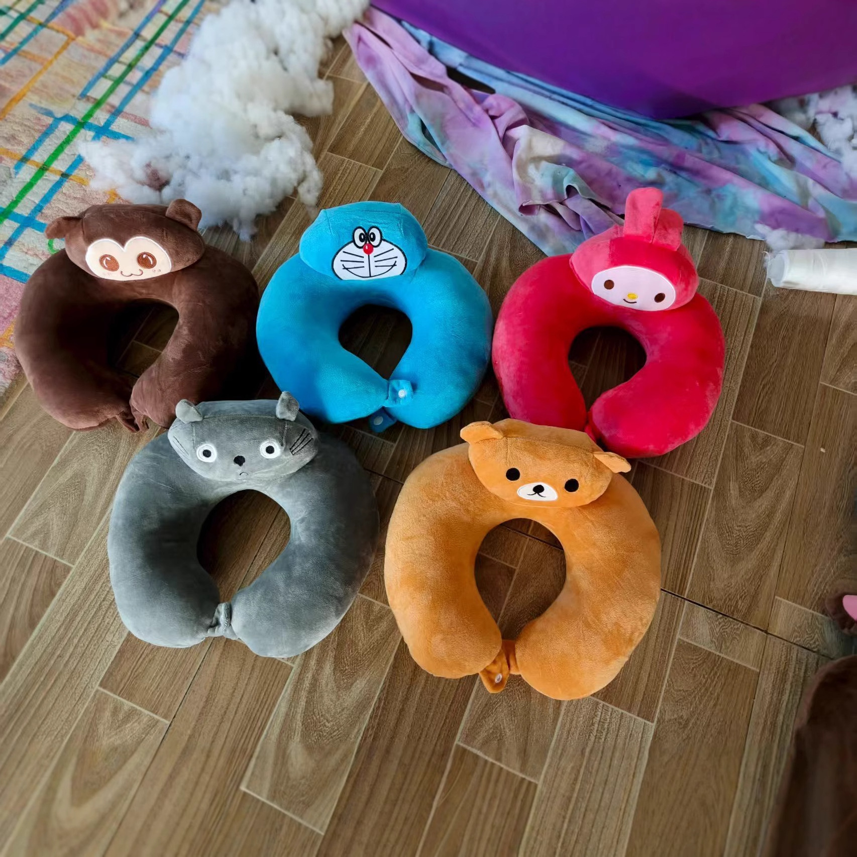 Memory Foam U-Shaped Pillow Cartoon Neck Pillow Airplane Travel Headrest Portable Car Student Cervical Spine Pillow Cushion