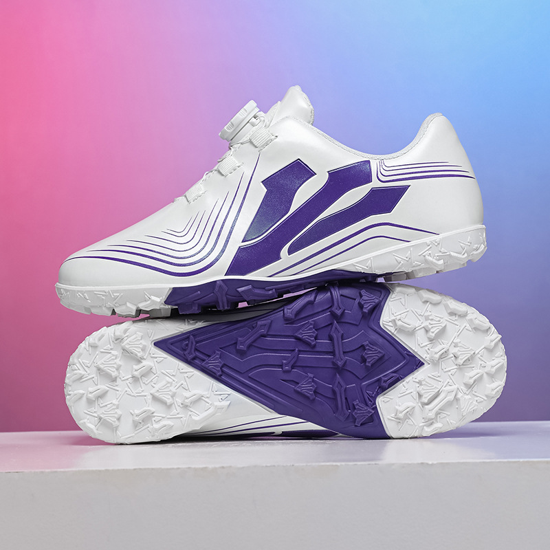 Baochuan nuevo zapato de fútbol transpirable para niños botón giratorio para niños TF clavos rotos zapatos de entrenamiento de fútbol transfronterizos