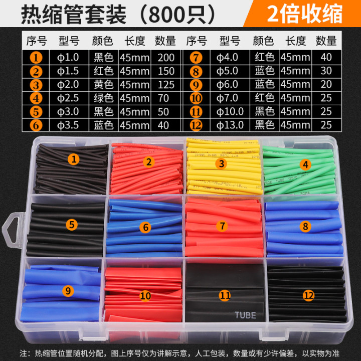 Green Forest tubo de encogimiento térmico manguito de aislamiento cable de datos de cableado grueso impermeable protección de cable de encogimiento 3 veces
