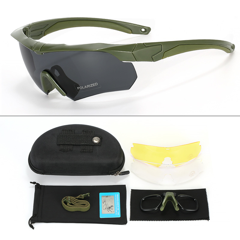 Gafas Tácticas de Protección de Policarbonato PC Polarizadas y Antideslizantes para Ciclismo y Tiro