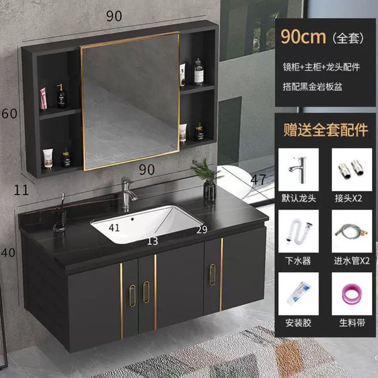 Espacio aluminio tocador tocador tocador tocador armario integrado tabla de roca encimera lavabo lavabo mueble de baño mueble de baño