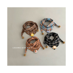 Children's scarf cute cartoon South Korea triangle scarf baby scarf concave shape boys and girls all-match warm small scarf