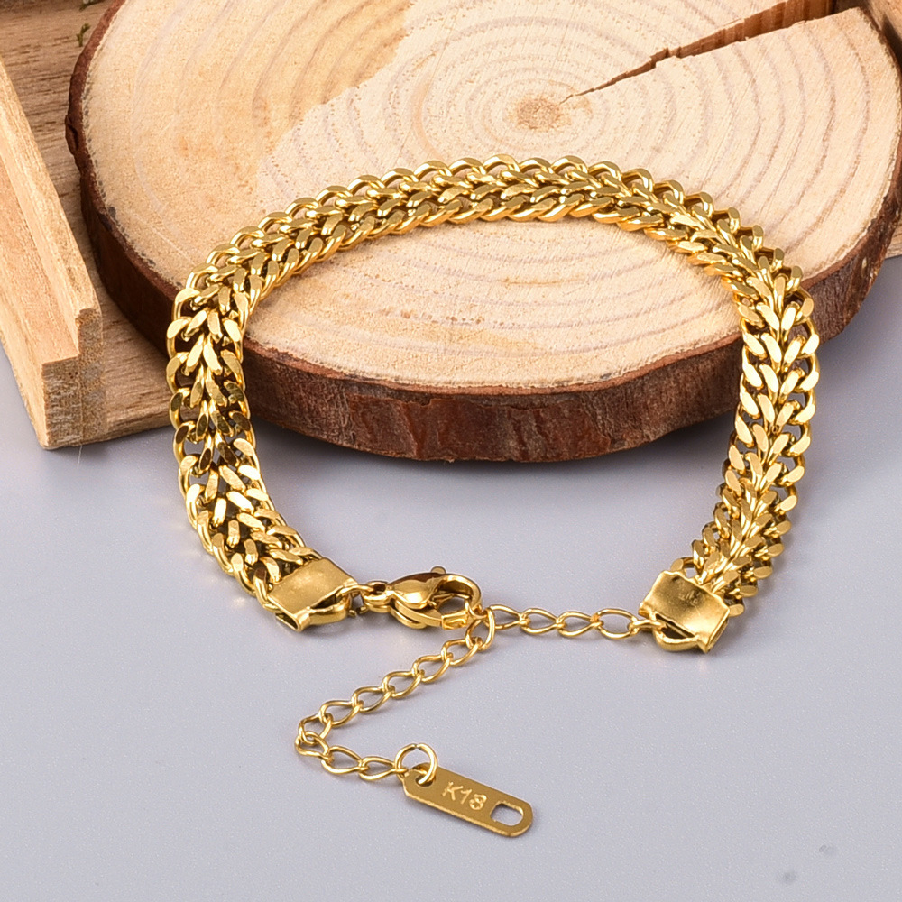 Bracciale charm in acciaio al titanio minimalista catena moda_voghion.com