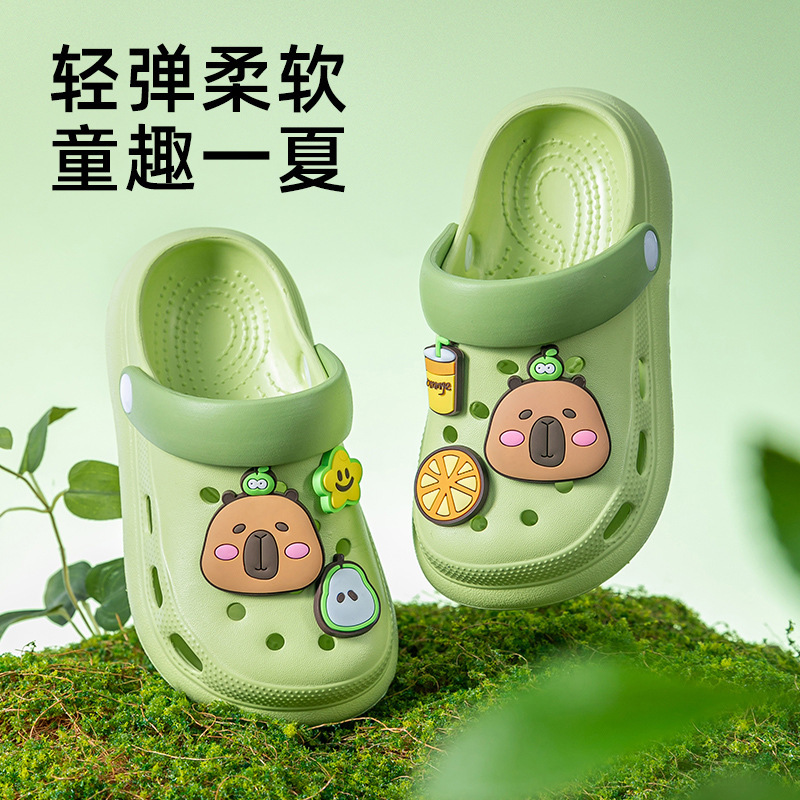 Kapibala Children's Summer Clogs for Boys and Girls, Outdoor Beach Shoes, Closed-Toe Sandals for Kids and Older Children