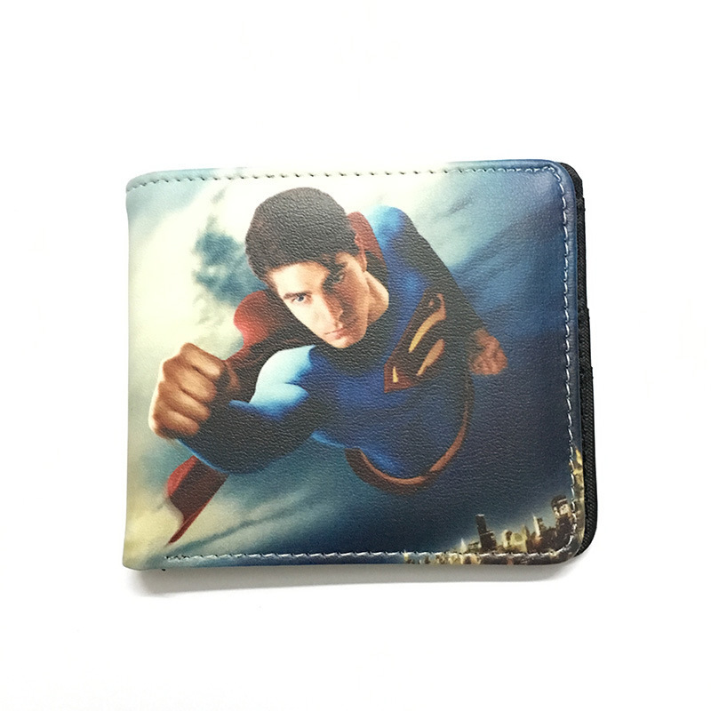 Superhéroe de dibujos animados anime periférico corto Niños estudiante masculino y femenino Cartera de dibujos animados cartera titular de la tarjeta