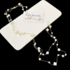 966 [gold chain] white four-leaf clover