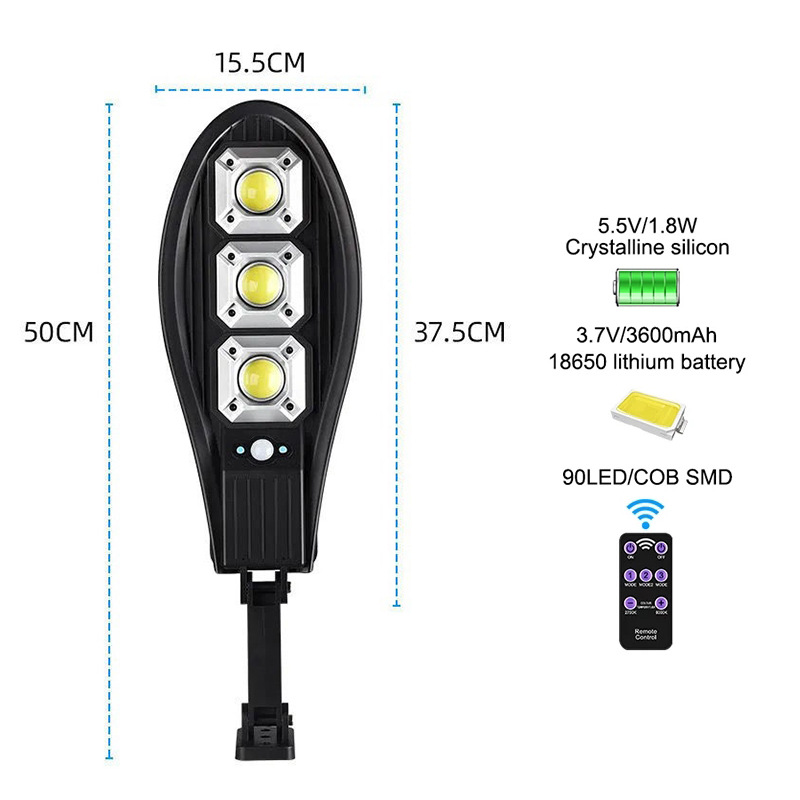 Lámpara de iluminación solar de suministro transfronterizo luz fuerte lámpara de calle solar impermeable lámpara de pared de inducción del cuerpo humano lámpara de jardín al aire libre