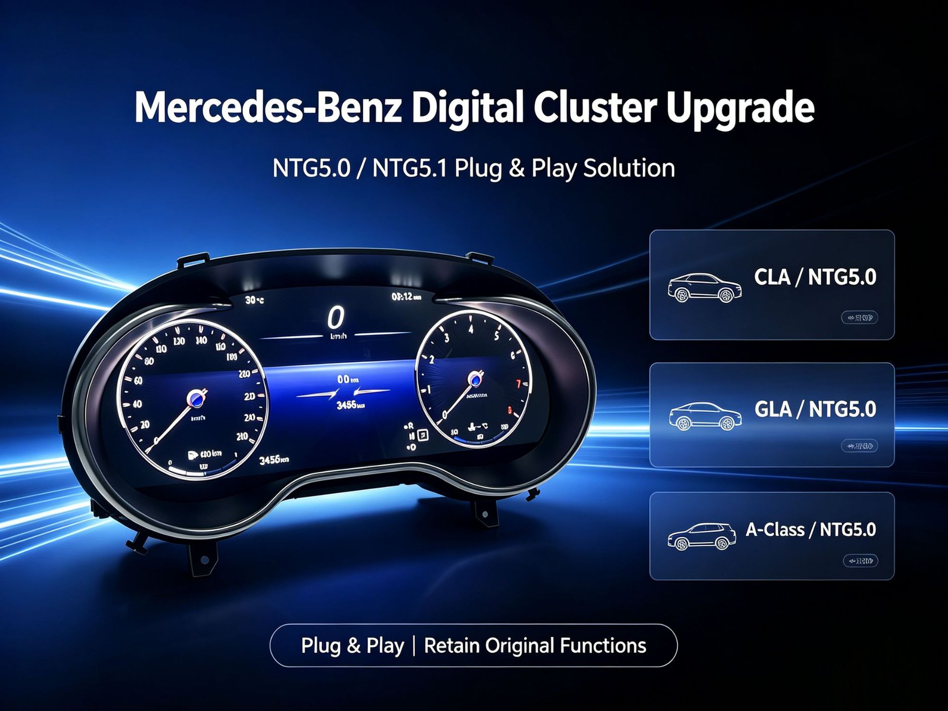 Suitable for Mercedes-Benz W176 W11 X156 Gla Cla A-Class Ntg5.0 Plug-And-Play Full Lcd Instrument Panel