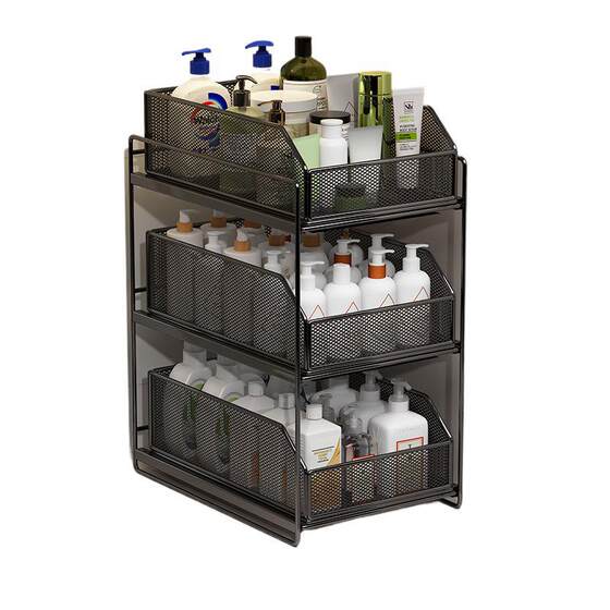 Lower sink storage rack drawable bathroom cabinet lower storage box multi-layer toilet sink lower basket layered rack