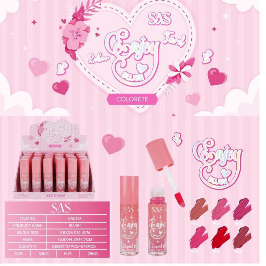 (caja de exhibición) SAS transfronterizo especial maquillaje de belleza venta caliente color impermeable natural líquido blush SAC164