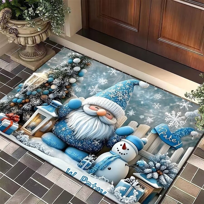 跨境外贸入户门水晶绒脚垫圣诞地毯地垫浴室防滑吸水地垫节日门垫|undefined